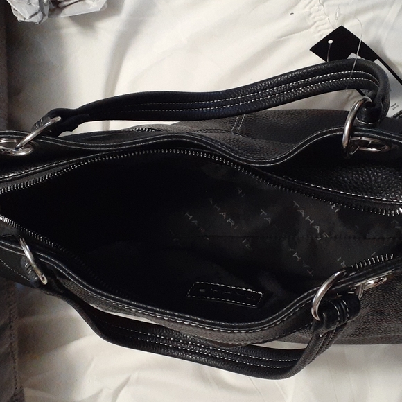 Tahari Black Satchel - Picture 3 of 4